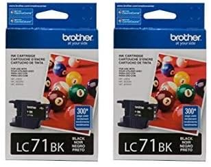 Brother LC71BK Ink Cartridge (Black, 2-Pack) in Retail Packaging