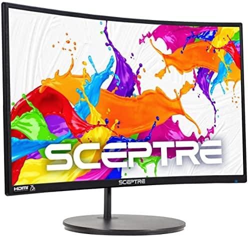 Sceptre Curved 24″ Gaming Monitor 75Hz HDMIx2 VGA 98% sRGB R1500 Build-in Speakers, Machine Black 2022 (C249W-1920RN Series)