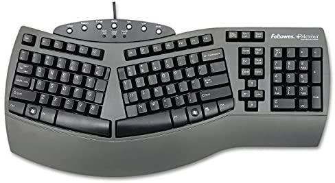 Fellowes 98915 Keyboard,Split Design,Microban,19-1/4-Inch X9-3/4-Inch X2-1/4-Inch,Black