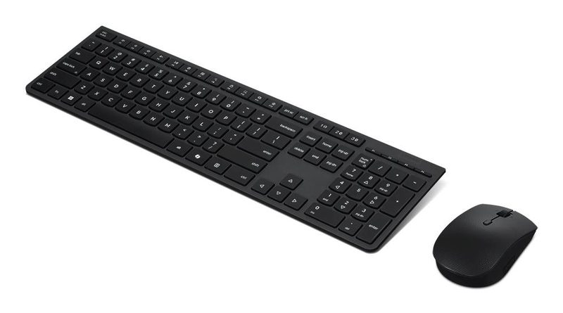 Lenovo 4X31R64318 keyboard Mouse included Office RF Wireless + Bluetooth AZERTY Belgian, English Grey