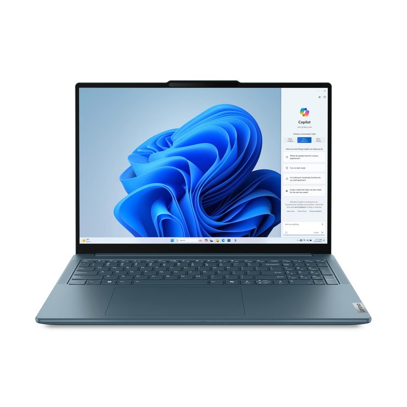 Lenovo Yoga Pro 9 16IMH9 Intel Core Ultra 7 155H Laptop 40.6 cm (16") 3.2K 16 GB LPDDR5x-SDRAM 1 TB SSD NVIDIA GeForce RTX 4050 Wi-Fi 6E (802.11ax) Windows 11 Home Teal Turkish