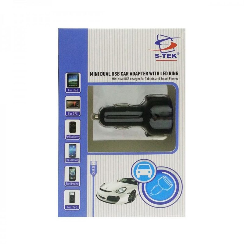 S-Tek Mini Dual Usb Car Charger Adaptor