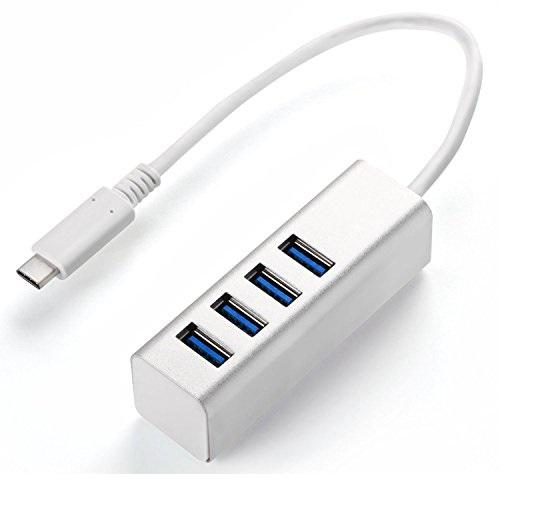 USB C To USB 4 Port Hub Metal