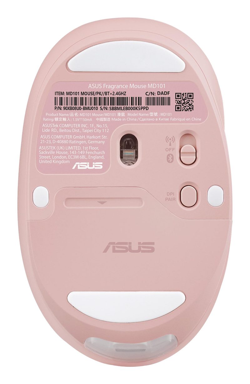 ASUS Fragrance MD101 mouse Home Ambidextrous RF Wireless + Bluetooth Optical 2400 DPI
