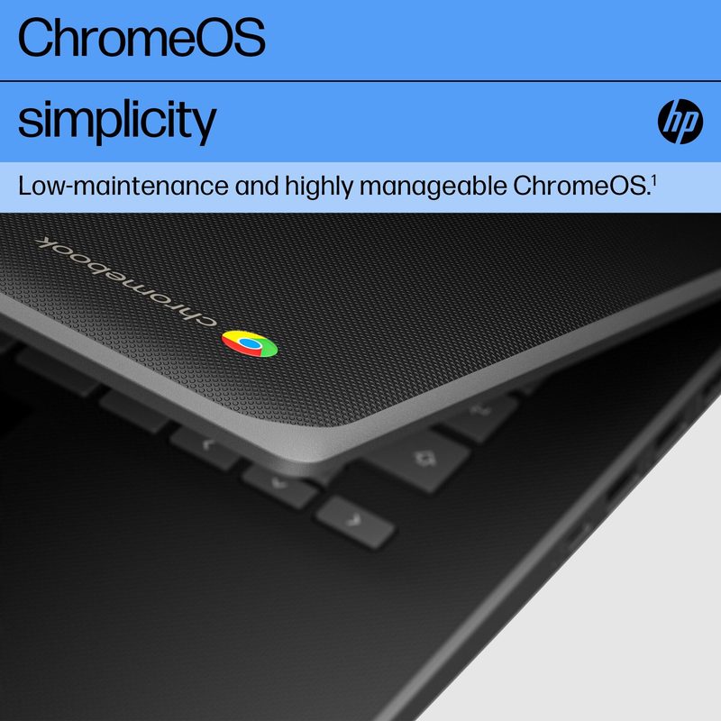 HP Chromebook Fortis G1i Enterprise Intel® N N150 35.6 cm (14") Touchscreen Full HD 8 GB LPDDR5x-SDRAM 64 GB eMMC Wi-Fi 6 (802.11ax) ChromeOS Black