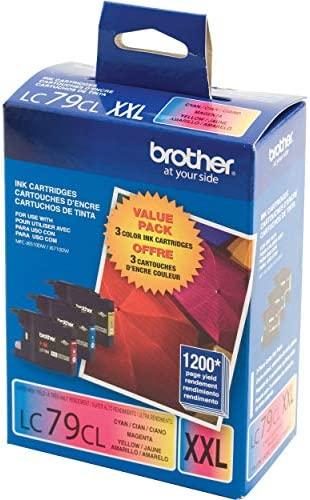 Brother Printer LC793PKS 3 Pack- 1 Each LC79C, LC79M, LC79Y Ink – Retail Packaging
