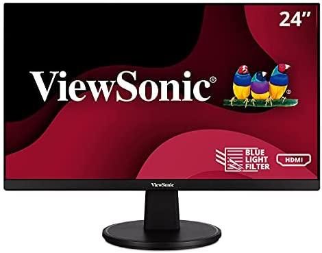 ViewSonic VA2447-MH 24 Inch Full HD 1080p Monitor with Ultra-Thin Bezel, Adaptive Sync, 75Hz, Eye Care, and HDMI, VGA Inputs for Home and Office