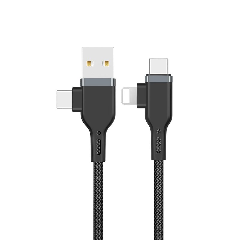 WiWU PT06 Platinum Charger 2 in 2 Cable Private Mould Aluminum+nylon Braided PD20W