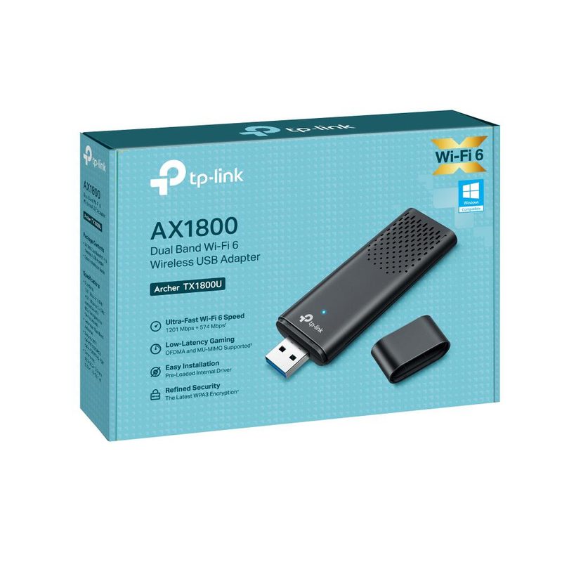 TP-Link Archer AX1800 Dual Band Wi-Fi 6 Wireless USB Adapter