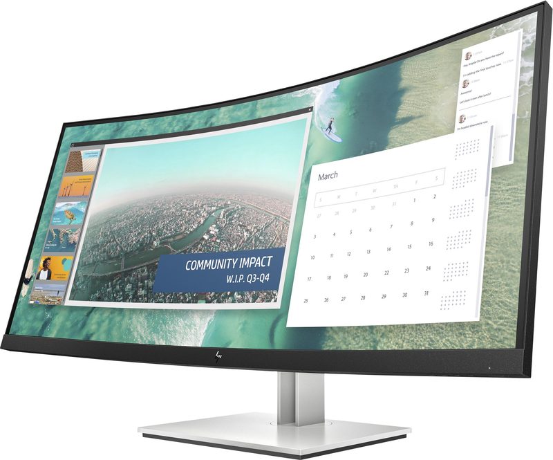 HP Monitor E344c curvo de 34" computer monitor 86.4 cm (34") 3440 x 1440 pixels Quad HD Silver