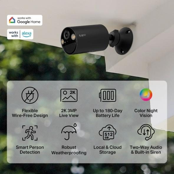 TP-Link Tapo C411 Bullet IP security camera Outdoor 2304 x 1296 pixels Ceiling/wall