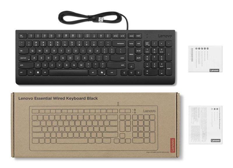 Lenovo Essential keyboard Home/Office USB Polish Black