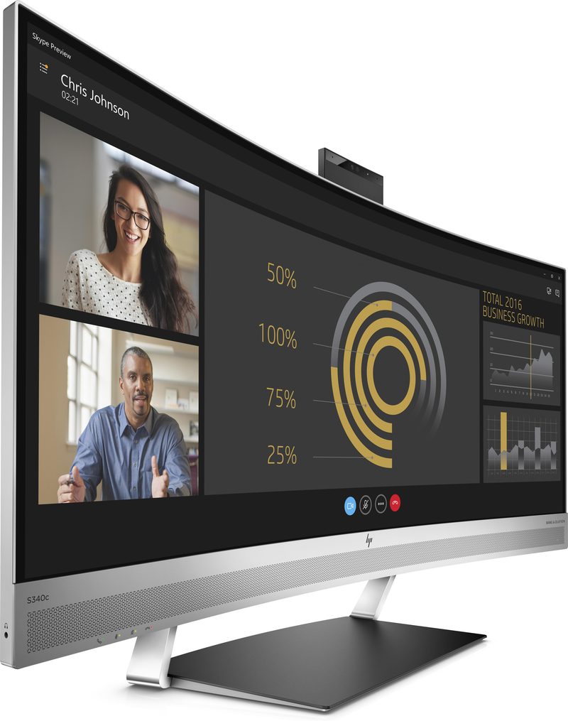 HP Monitor curvo EliteDisplayS340c de 34 pulgadas computer monitor 86.4 cm (34") 3440 x 1440 pixels Quad HD Silver