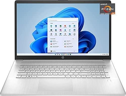 HP 17.3″ Full HD Laptop, AMD Ryzen 5 5500U (Beat i5-10500), 8GB RAM, 256GB NVMe SSD, USB-C, Fingerprint, HDMI, Webcam, WiFi, Windows 10 Home in S Mode, Natural Silver