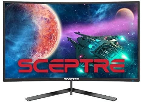 Sceptre 24-Inch Curved 165Hz Gaming LED Monitor Edge-Less AMD FreeSync DisplayPort HDMI, Black (C248B-144RN)