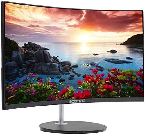 Sceptre Curved 27″ Gaming Monitor 75Hz HDMI x2 VGA 98% sRGB Build-in Speakers, Edge-Less Machine Black (RN Series)