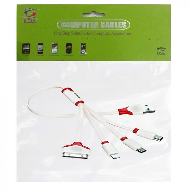 S-Tek Usb To 4 In 1 Charging Cable 1.5M