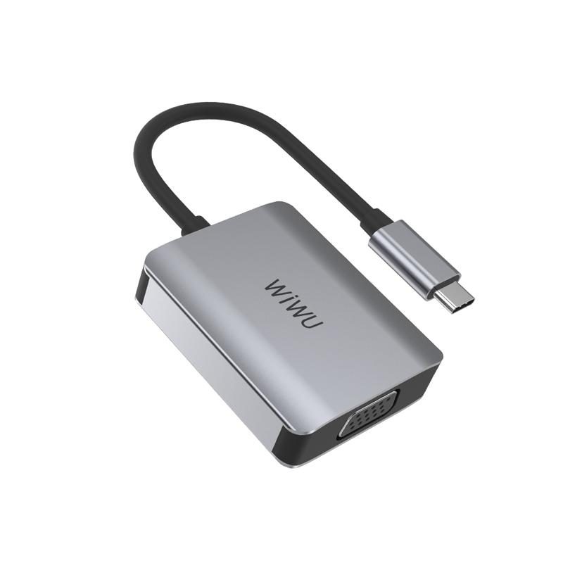 WIWU Alpha A20VH 2in1 mini size USB C Hub USB 3.0 Type C Hub Adapter Laptop Convertor with VGA for macbook air/pro