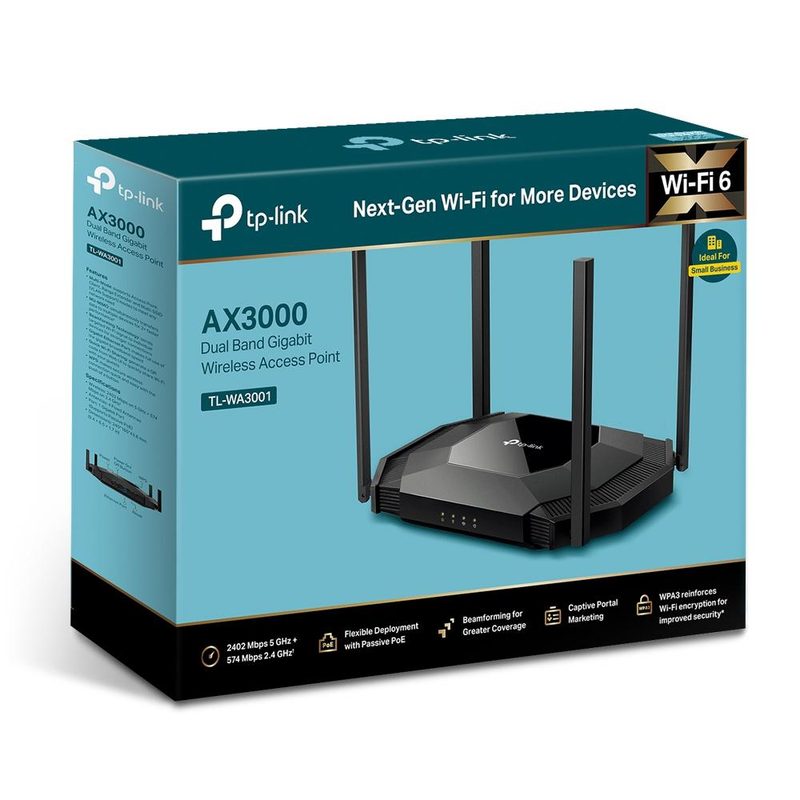 TP-Link TL-WA3001(EU) wireless access point 2402 Mbit/s Black Power over Ethernet (PoE)