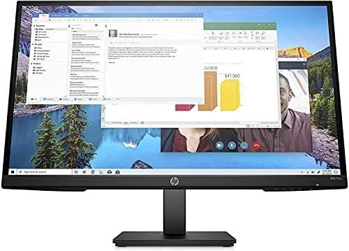 HP M27ha FHD Monitor – Full HD Monitor (1920 x 1080p) – IPS Panel and Built-in Audio – VESA Compatible 27-inch Monitor Designed for Comfortable Viewing with Height and Pivot Adjustment – Black