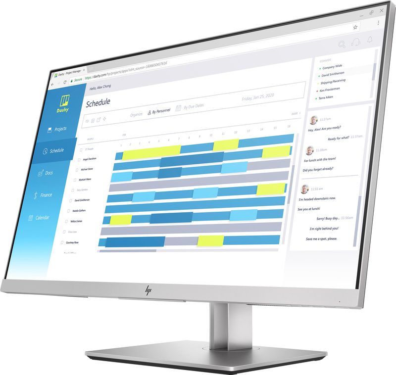 HP E273d computer monitor 68.6 cm (27") 1920 x 1080 pixels Full HD LED Silver, Black