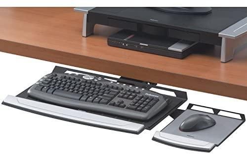 Fellowes 8031301 Office Suites Adjustable Keyboard Manager, 21-1/4w x 10d, Black/Silver