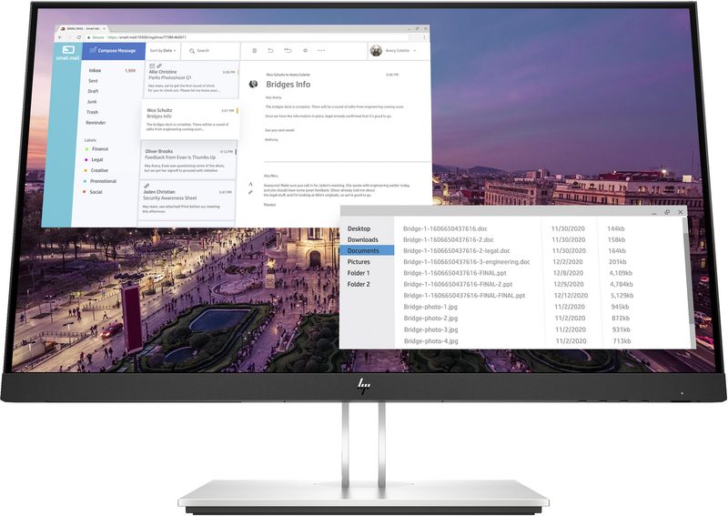HP E-Series E23 G4 FHD Monitor computer monitor 58.4 cm (23") 1920 x 1080 pixels Full HD LCD Black, Silver