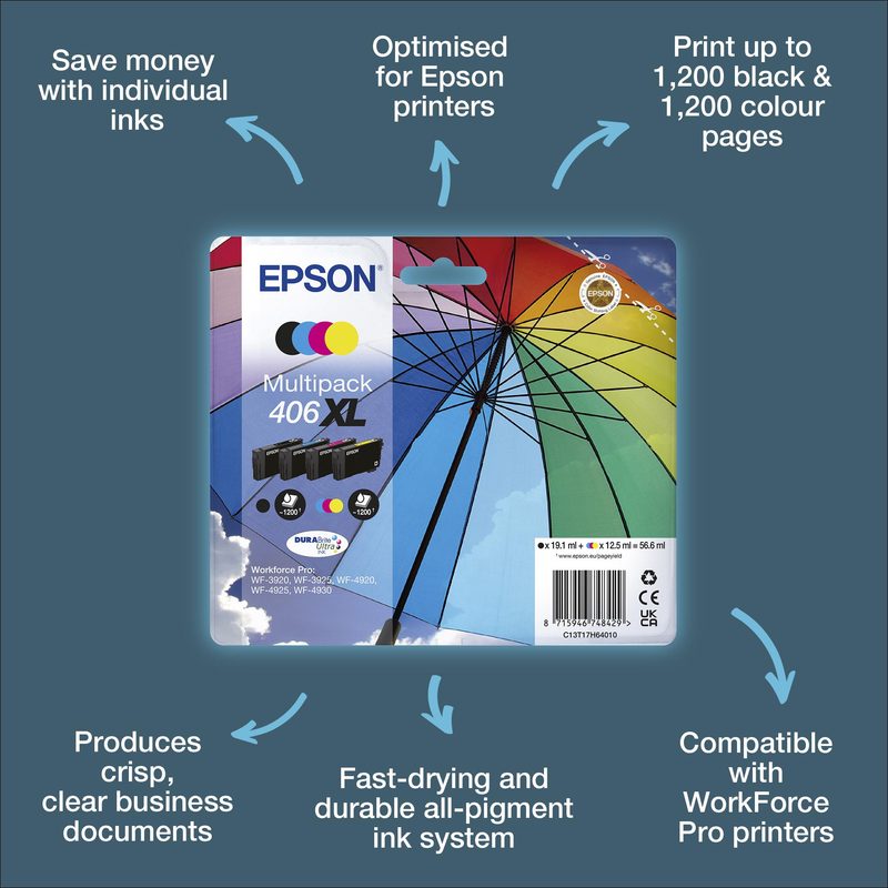 Epson Multipack 4-colours 406XL DURABrite Ultra Ink RF/AM Tagged