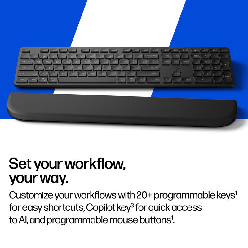 HP Multi-Device Dual-Mode Mouse and Keyboard Combo with Palm Rest 580C