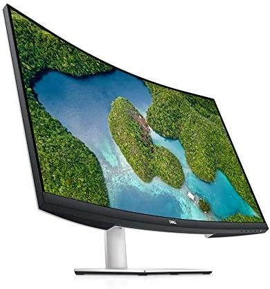 Dell S3221QS 32 Inch Curved 4K UHD, VA Ultra-Thin Bezel Monitor, AMD FreeSync, HDMI, DisplayPort, Built in Speakers, VESA Certified, Silver