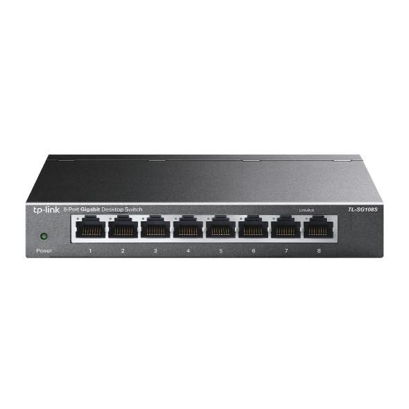 TP-Link TL-SG108S(UN) network switch Unmanaged Gigabit Ethernet (10/100/1000) Desktop Black