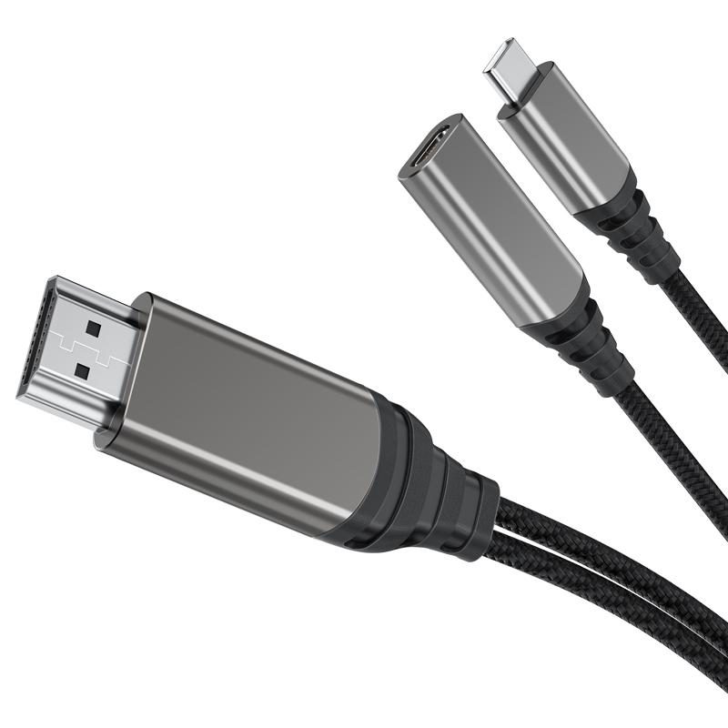 WiWU X10 Nylon Braided Type-C To HD-MI Cable for Home Office 4K HD TV Display Universal for USB-C Mobile Tablet Switch