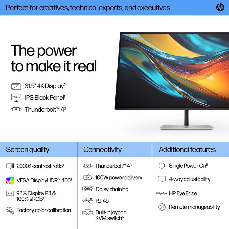 HP Series 7 Pro 31.5 inch 4K Thunderbolt 4 Monitor - 732pk