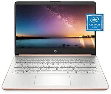 HP 14 Laptop, Intel Celeron N4020, 4 GB RAM, 64 GB Storage, 14-inch Micro-Edge HD Display, Windows 10 Home, Thin & Portable, 4K Graphics, One Year of Microsoft 365 (14-dq0030nr, 2021, Pale Rose Gold)