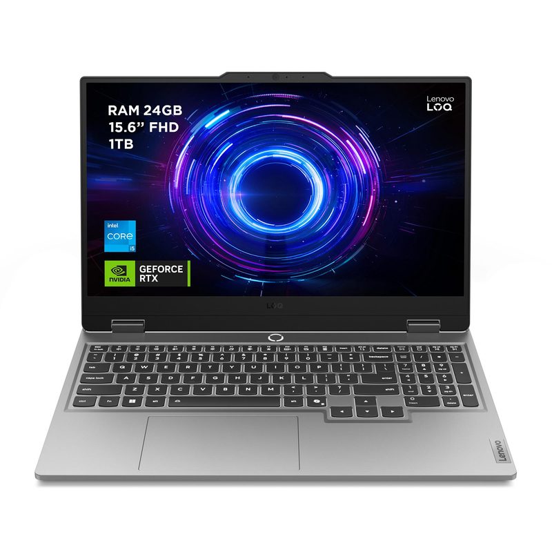 Lenovo LOQ 15IRX10 Intel® Core™ i5 i5-13450HX Laptop 39.6 cm (15.6") Full HD 24 GB DDR5-SDRAM 1 TB SSD NVIDIA GeForce RTX 5060 Wi-Fi 6 (802.11ax) Windows 11 Home Grey English