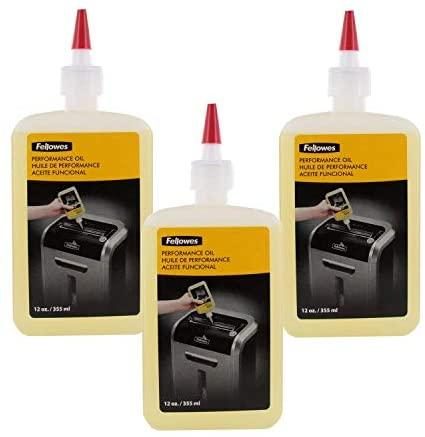 Fellowes Shredder Oil, 12 oz. Bottle w/Extension Nozzle, Pack of 3