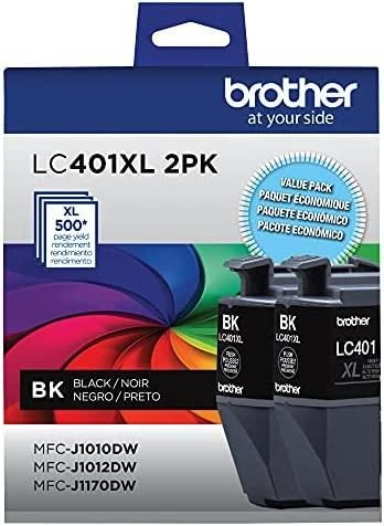 Brother Genuine LC401XL 2PK High Yield 2-Pack Black Ink Cartridges