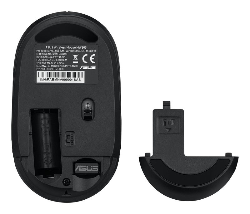 ASUS Wireless Silent MW103 mouse Home Ambidextrous RF Wireless Optical 1600 DPI