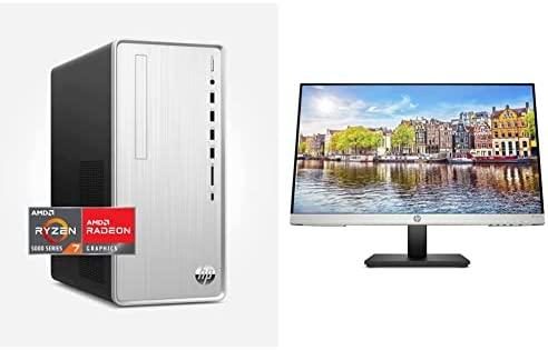 HP Pavilion Desktop PC, AMD Ryzen 7 5700G, 16 GB RAM, 512 GB SSD, 9 USB Ports, Wired Mouse and Keyboard & 24mh FHD Monitor – Computer Monitor with 23.8-Inch IPS Display (1080p)