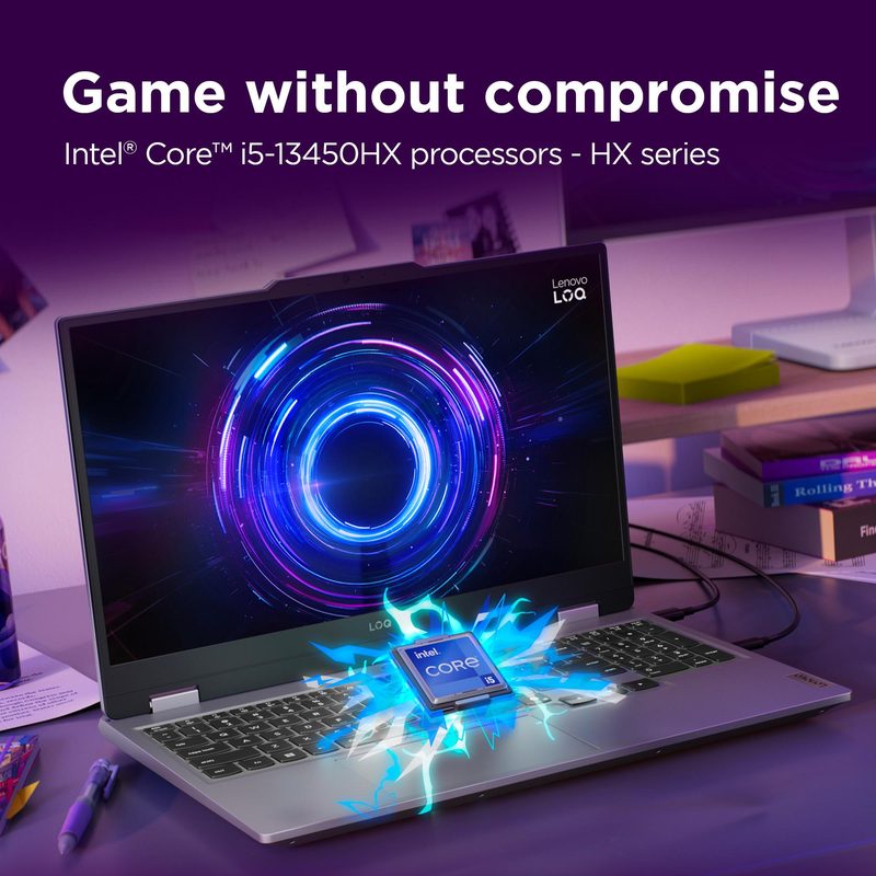 Lenovo LOQ 15IRX10 Intel® Core™ i5 i5-13450HX Laptop 39.6 cm (15.6") Full HD 24 GB DDR5-SDRAM 1 TB SSD NVIDIA GeForce RTX 5060 Wi-Fi 6 (802.11ax) Windows 11 Home Grey English
