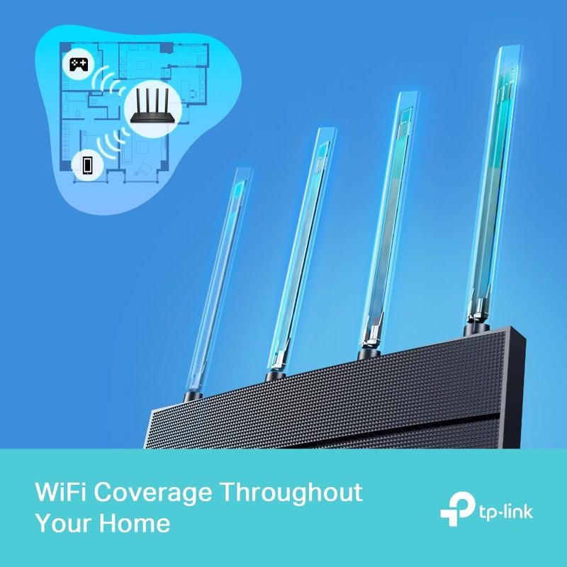 TP-Link Archer AX18 wireless router Gigabit Ethernet Dual-band (2.4 GHz / 5 GHz) Black