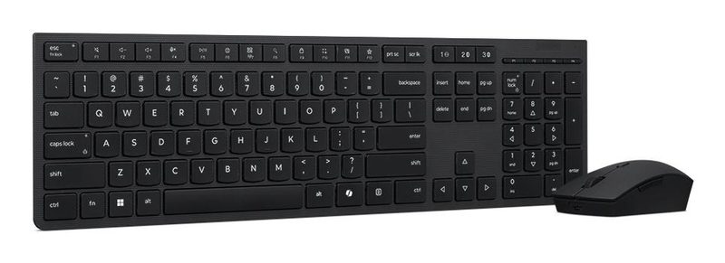 Lenovo 4X31R64318 keyboard Mouse included Office RF Wireless + Bluetooth AZERTY Belgian, English Grey
