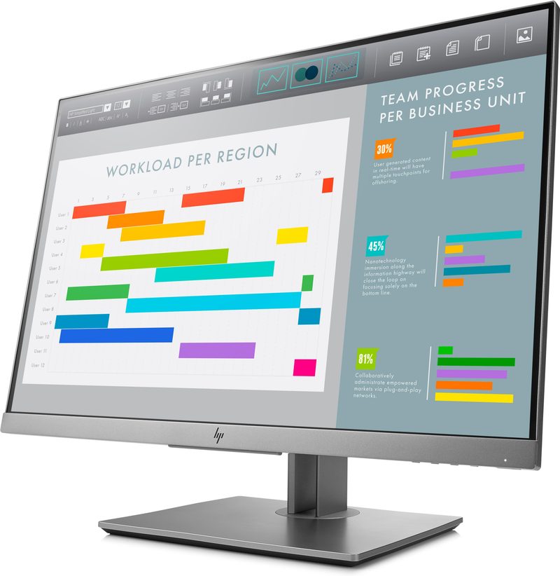 HP E243i computer monitor 61 cm (24") 1920 x 1200 pixels WUXGA LED Black, Silver
