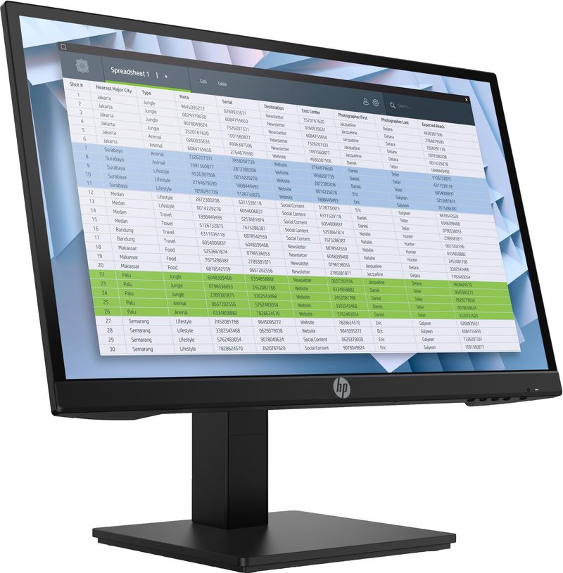 HP P22h G4 computer monitor 54.6 cm (21.5") 1920 x 1080 pixels Full HD LCD Black