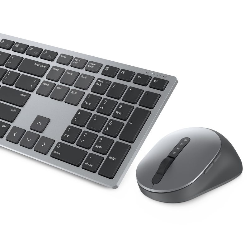 DELL KM7321WGY keyboard Mouse included Office RF Wireless + Bluetooth Canadian Grey, Titanium