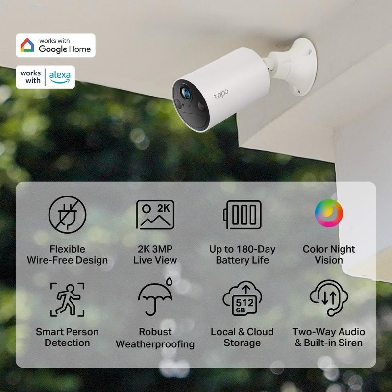TP-Link Tapo Smart Wire-Free Security Camera, 2-Pack