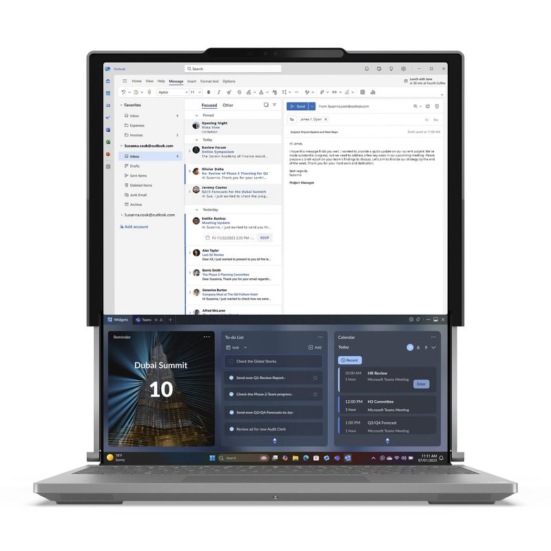 Lenovo ThinkBook Plus G6 Rollable Copilot+ PC Intel Core Ultra 7 258V Laptop 42.4 cm (16.7") 32 GB LPDDR5x-SDRAM 1 TB SSD Wi-Fi 7 (802.11be) Windows 11 Pro Grey French