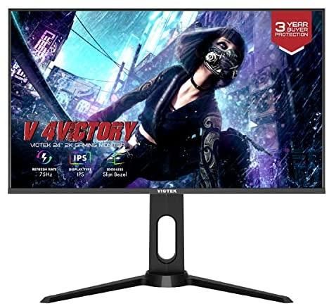 VIOTEK NFI24DBA 24-Inch 2K 2560 x 1440p Gaming Monitor | 75hz 123% (Pro-Rated) sRGB IPS Panel | FreeSync & G-SYNC Compatibility | HDMI 2.0, DP, USB-C Input & USB 2.0 Hub | 3-Year Warranty