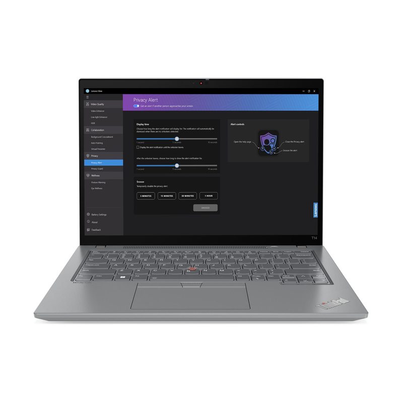 Lenovo ThinkPad T14 Gen 4 (Intel) Intel® Core™ i7 i7-1355U Laptop 35.6 cm (14") Touchscreen WUXGA 16 GB DDR5-SDRAM 512 GB SSD Wi-Fi 6E (802.11ax) Windows 11 Pro Grey French