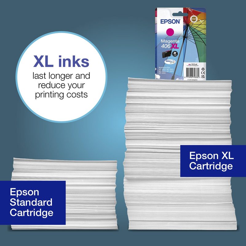 Epson Singlepack Magenta 406 DURABrite Ultra Ink RF/AM Tagged